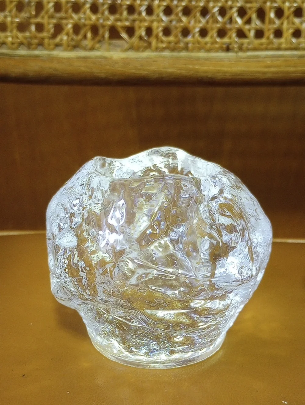 Vintage Heavy Glass Votive Candle Holder Set